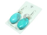 white pearl and blue 18*25mm oval turquoise earrings