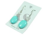 blue oval shape turquoise sterling dangling earrings