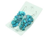 irregular shape blue turquoise dangling earrings