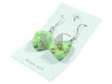 irregular shape apple green turquoise dangling earrings