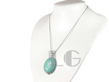 18KGP green oval turquoise pendant