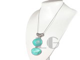 two rows green irregular turquoise pendant