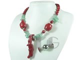 special design different shape red coral necklace