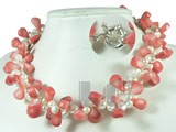 double strands white nugget freshwater pearl twisted necklace