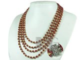 4mm gold color ball and 5mm red coral necklace