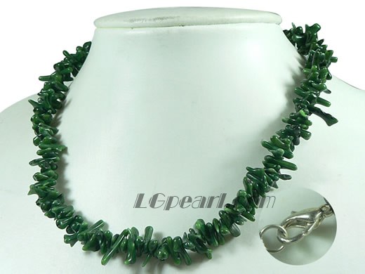 simple design peacock green branch coral necklace
