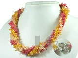 three strands bamboo shape coral twisted necklace