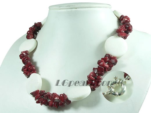 wonderful style red and white coral necklace