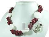 wonderful style red and white coral necklace