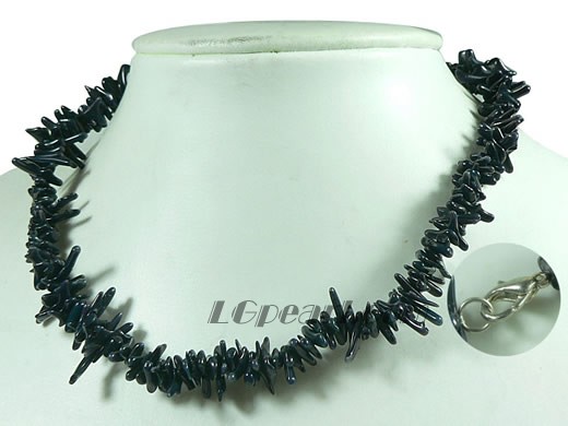 simple style black color branch coral necklace