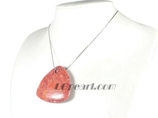 50*50mm red triangle coral pendant