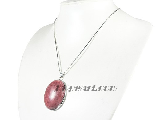 33*40mm red oblong coral pendant