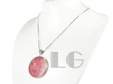 33*40mm red round and flat coral pendant