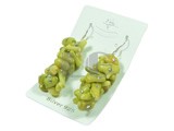 branch apple green coral dangling earrings