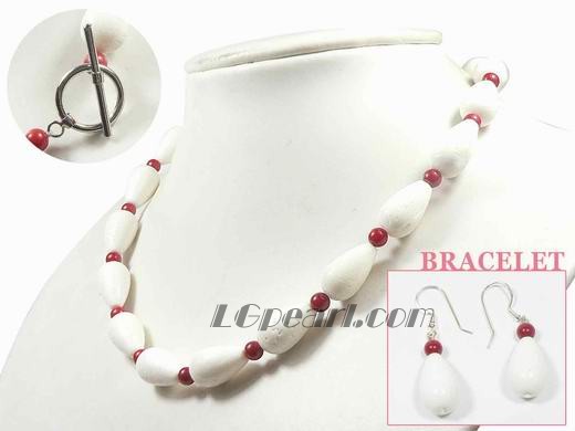 10*18mm white raindrop coral set