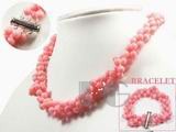 6mm pink round coral set