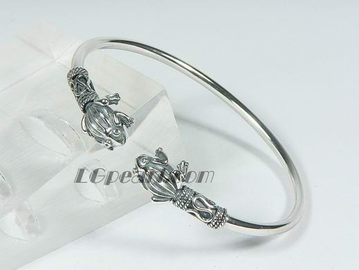frog shape 925 sterling silver bracelet