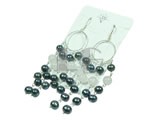 7-8mm peacock green pearl sterling silver dangling earrings