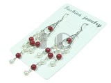 5-6mm white freshwater pearl sterling silver dangling earrings