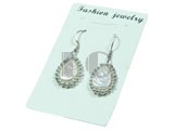 beautiful 9*13mm white keishi pearl dangling earrings