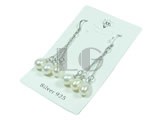 6*8mm white teardrop freshwater pearl earrings