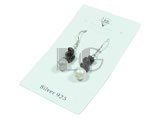 7-8mm white freshwater pearl sterling silver dangling earrings