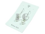 dangling 7-8mm white freshwater pearls sterling silver earrings