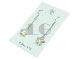 10mm star shape pink freshwater pearl dangling earrings