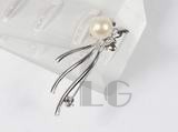 white 925 sterling silver brooch with a pearl