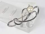 white simple 925 sterling silver brooch