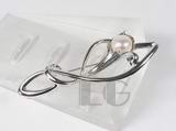white 925 sterling silver brooch with a special model