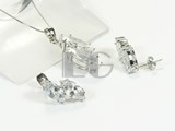 925 plated rhodium sterling silver set