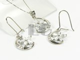 moon shape sterling silver plated rhodium set