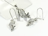 fish shape sterling silver plated rhodium set