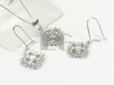 flower shape sterling silver plated rhodium set wholesale