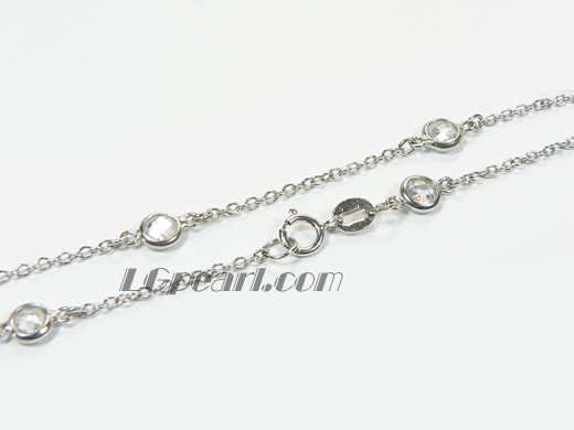 925 sterling silver necklace chain with diamonds