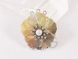 three strands flower shape shell necklace clasp with zircons