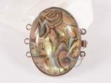 three strands oval multicolor abalone shell necklace clasp