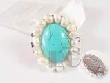 three strands green oval turquoise necklace clasp