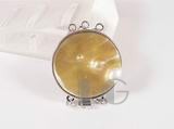 three strands yellow and white shell necklace clasp with pearls