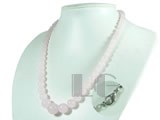 fashion different sizes round pink jade necklace