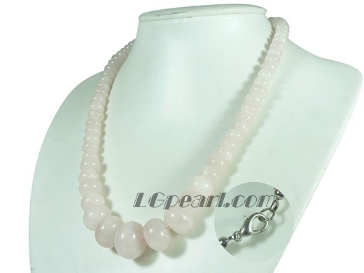 pretty style round pink crystal jewelry necklace