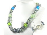 15mm green and blue glaze necklace