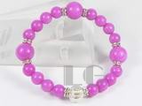 8mm and 12mm rosy stretchy gemstone bracelet