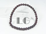 5mm red round garnet stretchy bracelet