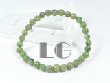wholesale 6mm green round gemstone stretchy bracelet
