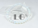 6mm opal round gemstone stretchy bracelet