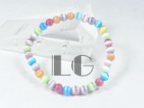 6mm colorful round gemstone stretchy bracelet