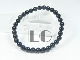 6mm black round agate stretchy bracelet