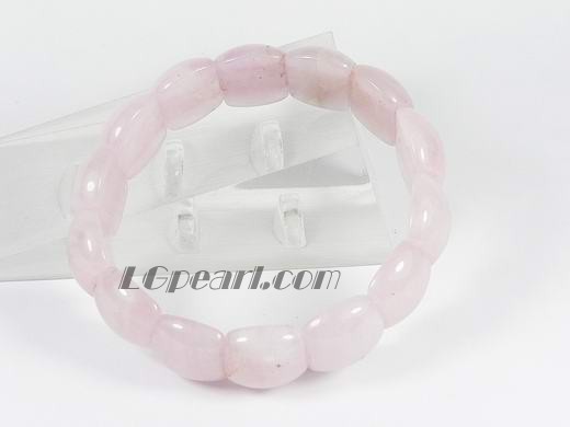 16*12*6mm pink natural crystal stretchy bracelet
